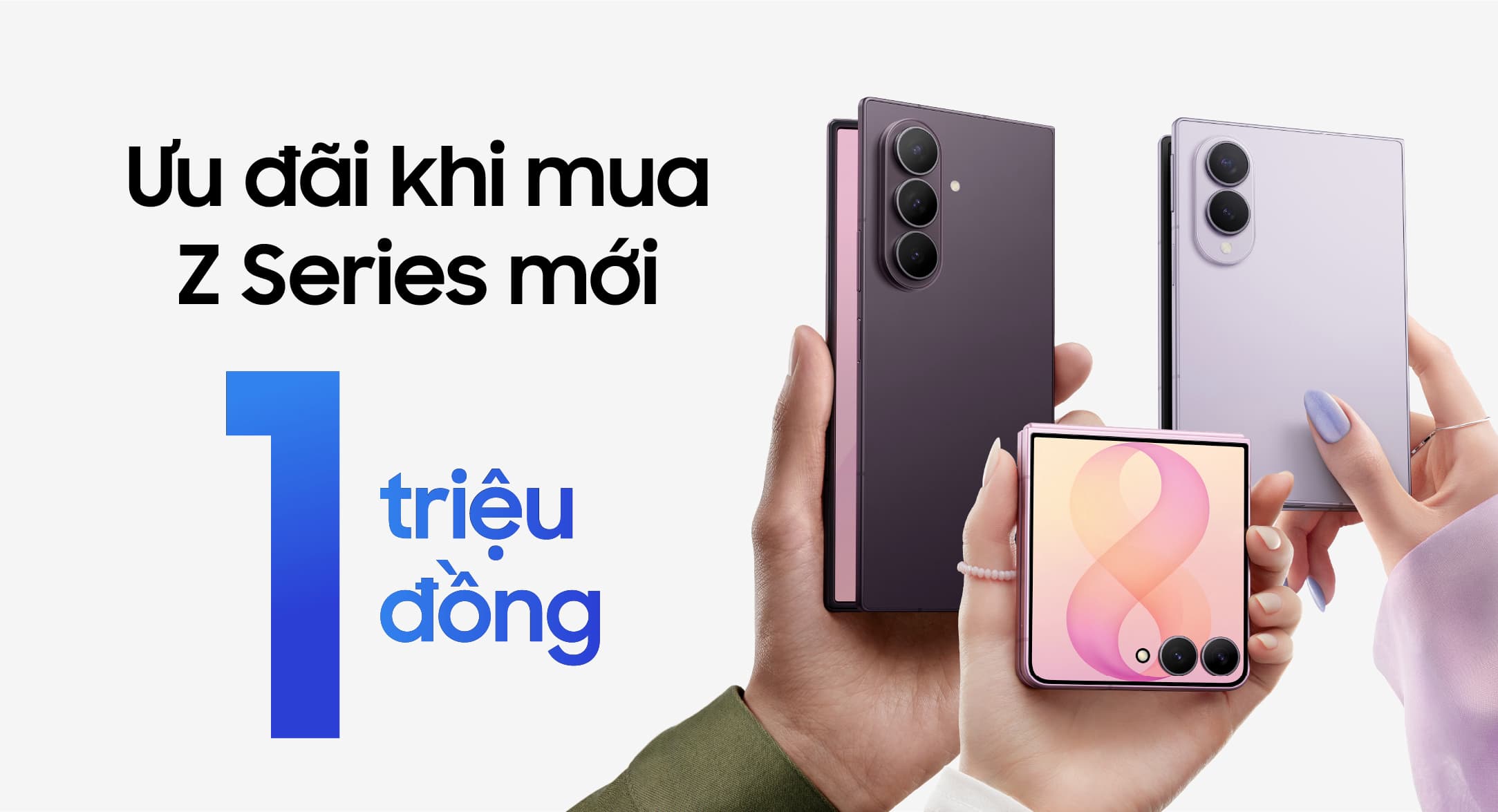 Ưu đãi đến 1 triệu đồng khi mua Galaxy Z Fold8, Fold8 Ultra và Z Flip8 tại SamCenter